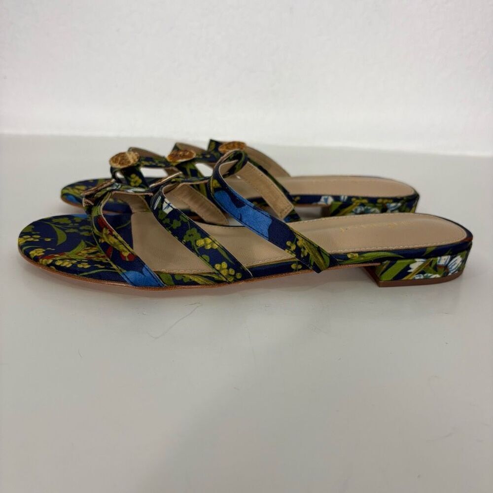 J.‎ Mclaughlin Women's Mandy Blue Floral Slide Sandals Size 7